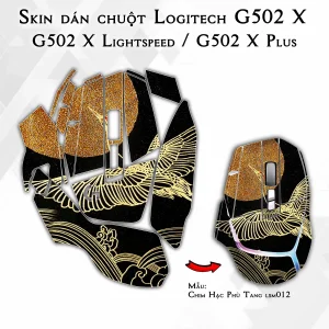 Skin dán chuột Logitech G502 X mẫu Chim Hạc Phù Tang lsm012