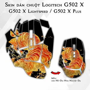 Skin dán chuột Logitech G502 X mẫu con Hổ Oai Hùm Nguyệt Dạ