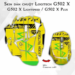 Skin dán chuột Logitech G502 X mẫu Cyberpunk cyb01