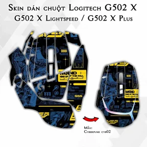 Skin dán chuột Logitech G502 X mẫu Cyberpunk cyb02