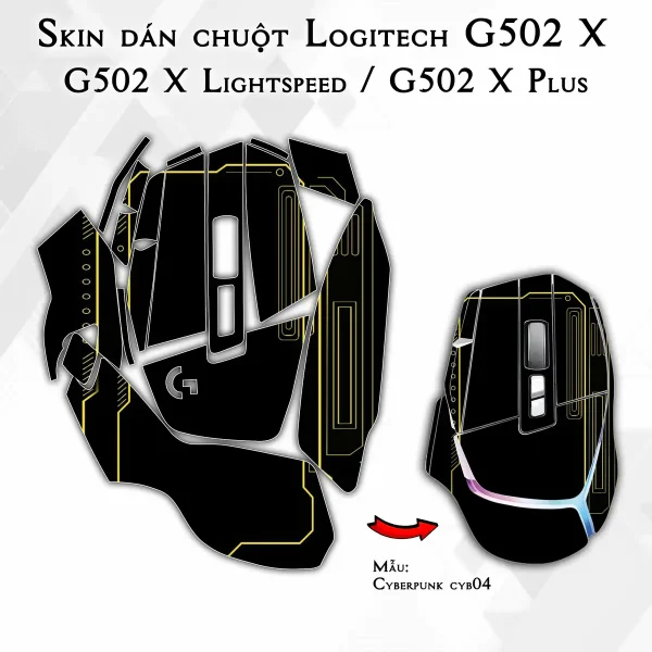Skin dán chuột Logitech G502 X mẫu Cyberpunk cyb04