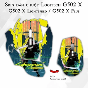 Skin dán chuột Logitech G502 X mẫu Cyberpunk cyb06