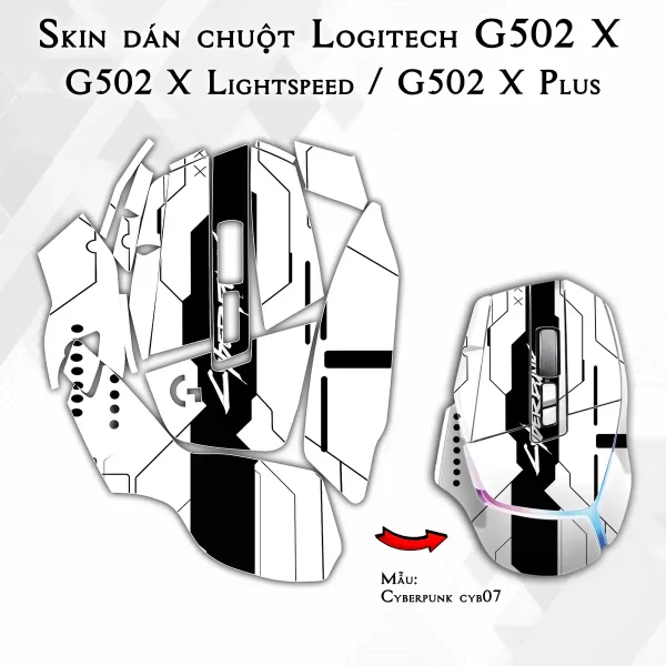 Skin dán chuột Logitech G502 X mẫu Cyberpunk cyb07
