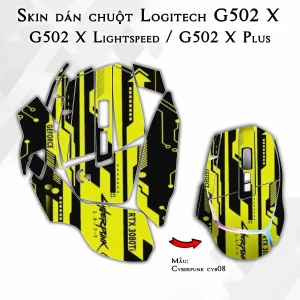 Skin dán chuột Logitech G502 X mẫu Cyberpunk cyb08