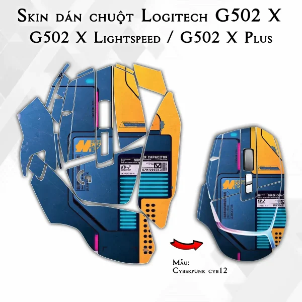 Skin dán chuột Logitech G502 X mẫu Cyberpunk cyb12
