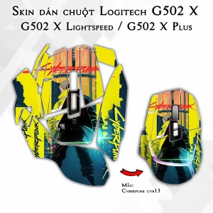 Skin dán chuột Logitech G502 X mẫu Cyberpunk cyb13