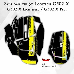 Skin dán chuột Logitech G502 X mẫu Cyberpunk cyb15