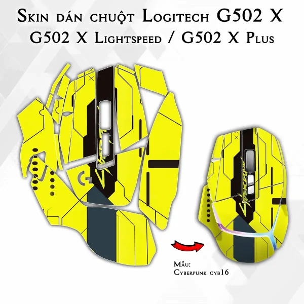 Skin dán chuột Logitech G502 X mẫu Cyberpunk cyb16