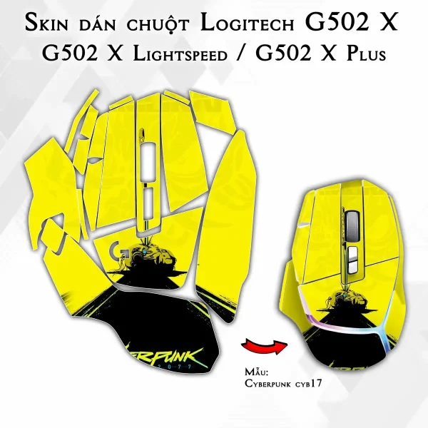 Skin dán chuột Logitech G502 X mẫu Cyberpunk cyb17