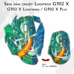 Skin dán chuột Logitech G502 X mẫu Cá chép CHR045