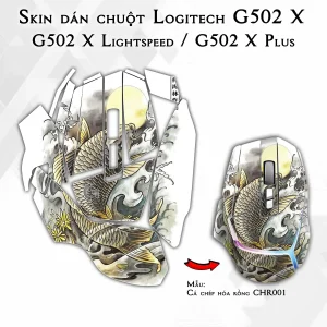 Skin dán chuột Logitech G502 X mẫu Cá chép hóa rồng CHR001