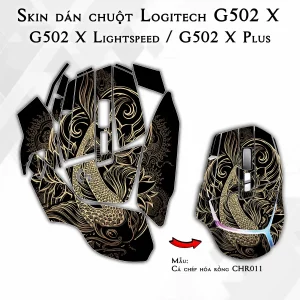 Skin dán chuột Logitech G502 X mẫu Cá chép hóa rồng CHR011