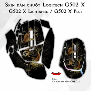 Skin dán chuột Logitech G502 X mẫu Cá chép hóa rồng CHR012