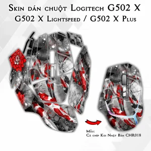 Skin dán chuột Logitech G502 X mẫu Cá chép Koi Nhật Bản CHR018
