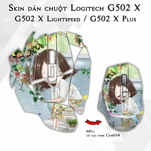 Skin dán chuột Logitech G502 X mẫu cô gái chibi Chib034