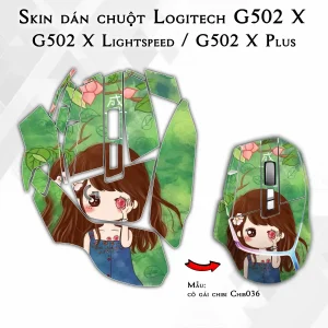 Skin dán chuột Logitech G502 X mẫu cô gái chibi Chib036