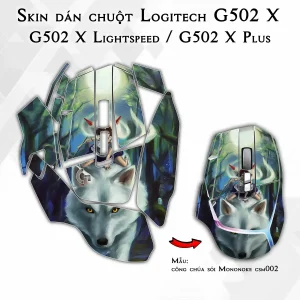 Skin dán chuột Logitech G502 X mẫu công chúa sói Mononoke csm002