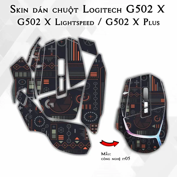 Skin dán chuột Logitech G502 X mẫu công nghệ it05