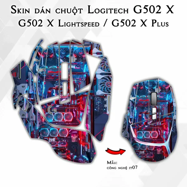 Skin dán chuột Logitech G502 X mẫu công nghệ it07