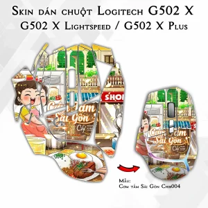 Skin dán chuột Logitech G502 X mẫu Cơm tấm Sài Gòn Chib004