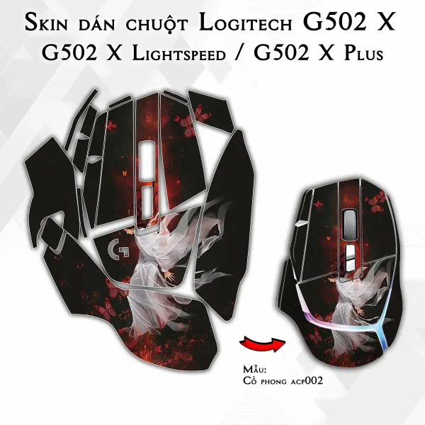 Skin dán chuột Logitech G502 X mẫu Cổ phong acp002