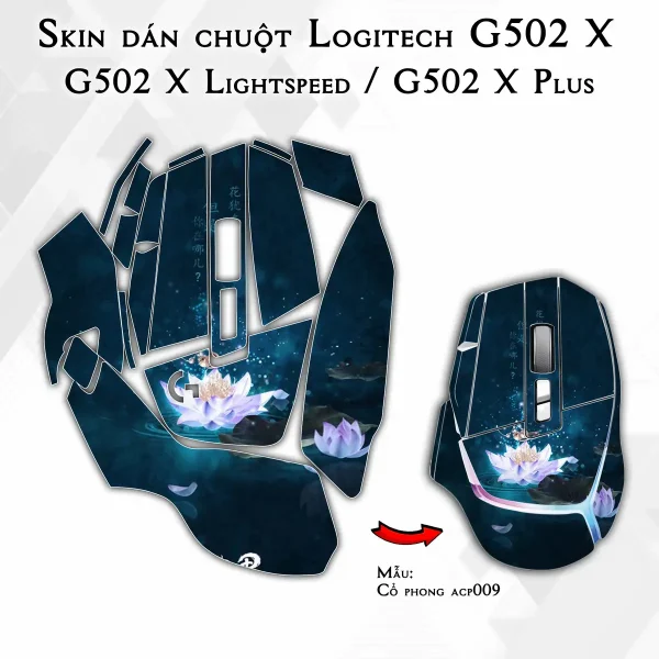 Skin dán chuột Logitech G502 X mẫu Cổ phong acp009