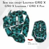 Skin dán chuột Logitech G502 X mẫu da dắn xanh cyan Skin dán chuột Logitech G502 X mẫu da dắn xanh cyan