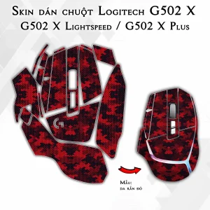 Skin dán chuột Logitech G502 X mẫu da rắn đỏ