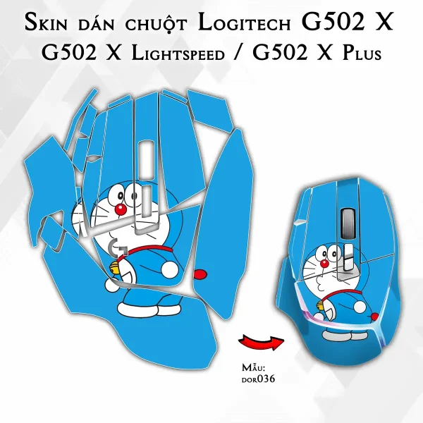 Skin dán chuột Logitech G502 X mẫu dor036