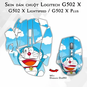 Skin dán chuột Logitech G502 X mẫu Doremon Dor002