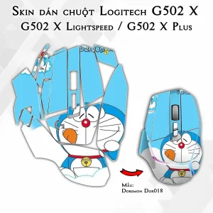 Skin dán chuột Logitech G502 X mẫu Doremon Dor018