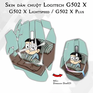 Skin dán chuột Logitech G502 X mẫu Doremon Dor023