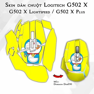 Skin dán chuột Logitech G502 X mẫu Doremon Dor030