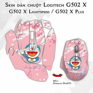 Skin dán chuột Logitech G502 X mẫu Doremon Dor033