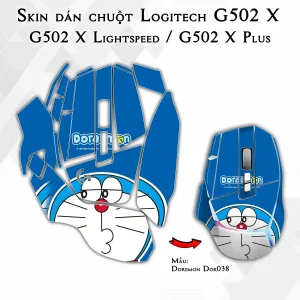 Skin dán chuột Logitech G502 X mẫu Doremon Dor038