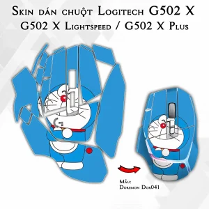 Skin dán chuột Logitech G502 X mẫu Doremon Dor041