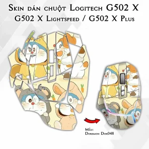 Skin dán chuột Logitech G502 X mẫu Doremon Dor048