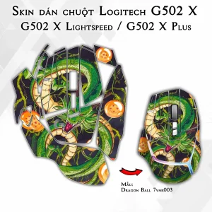 Skin dán chuột Logitech G502 X mẫu Dragon Ball 7vnr003
