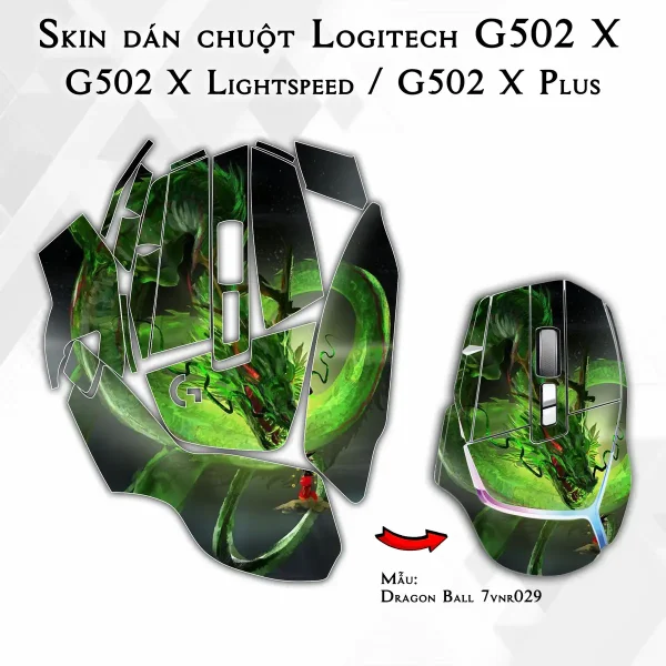 Skin dán chuột Logitech G502 X mẫu Dragon Ball 7vnr029