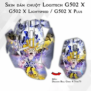Skin dán chuột Logitech G502 X mẫu Dragon Ball Goku 4 7vnr73