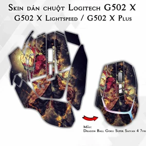 Skin dán chuột Logitech G502 X mẫu Dragon Ball Goku Super Saiyan 4 7vnr55