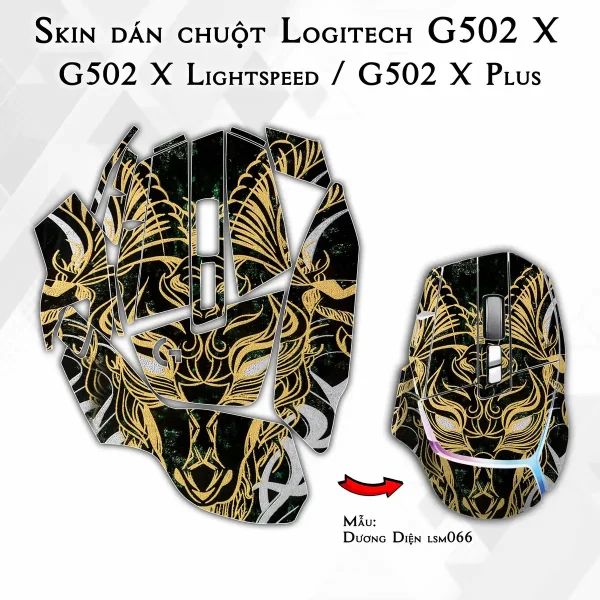 Skin dán chuột Logitech G502 X mẫu Dương Diện lsm066