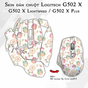 Skin dán chuột Logitech G502 X mẫu Dễ thương So Cute scu015