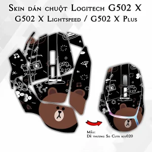 Skin dán chuột Logitech G502 X mẫu Dễ thương So Cute scu020