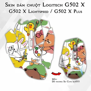 Skin dán chuột Logitech G502 X mẫu Dễ thương So Cute scu033