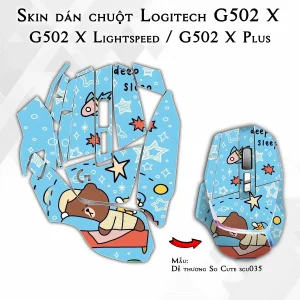 Skin dán chuột Logitech G502 X mẫu Dễ thương So Cute scu035