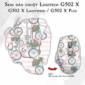 Skin dán chuột Logitech G502 X mẫu Dễ thương So Cute scu042