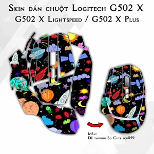 Skin dán chuột Logitech G502 X mẫu Dễ thương So Cute scu059