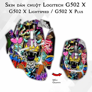 Skin dán chuột Logitech G502 X mẫu Graffiti