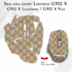 Skin dán chuột Logitech G502 X mẫu Gucci Gucc1008